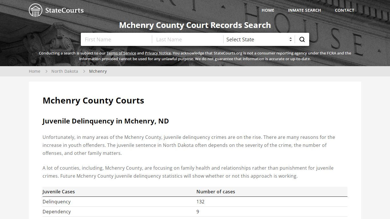 Mchenry County, ND Courts - Records & Cases - StateCourts